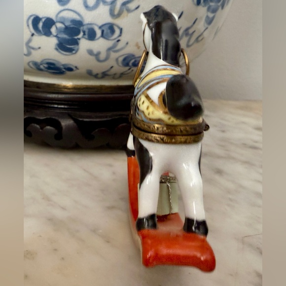 Vintage Limoges France Hand-painted Rocking Horse Trinket Box - Picture 5 of 6